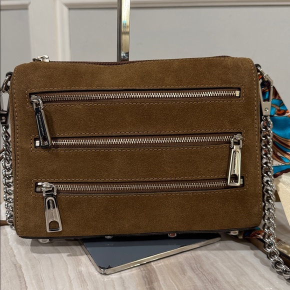 Rebecca Minkoff Avery Brown Suede Crossbody EUC - Picture 3 of 17